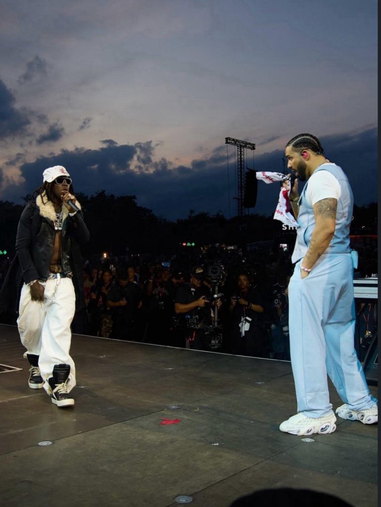 Drake and Rema performing at Wireless Festival 2025